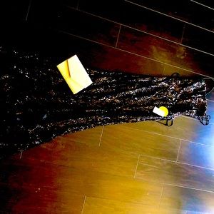 Brand new never worn Windsor full length black sequined formal dress